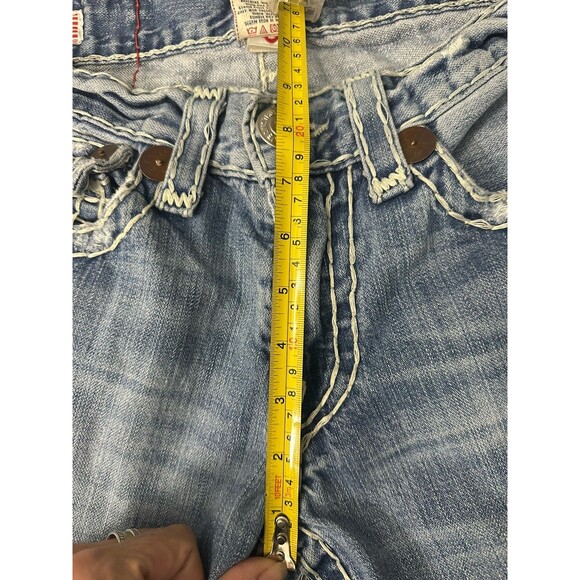 True Religion Ricky Super T White Stitch Jeans Medium Wash Men’s 32X33 Rare - Picture 8 of 9